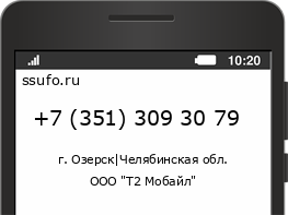 Номер телефона +73513093079