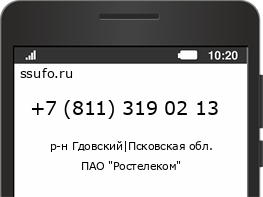 Номер телефона +78113190213