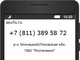 Номер телефона +78113895872