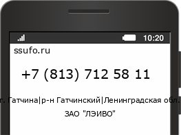 Номер телефона +78137125811