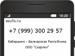 Номер телефона +79993002957