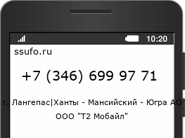 Номер телефона +73466999771