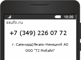 Номер телефона +73492260772