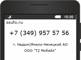Номер телефона +73499575756