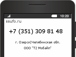 Номер телефона +73513098148