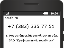 Номер телефона +73833357751