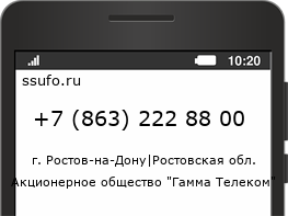 Номер телефона +78632228800